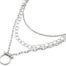 Collier-Triple-Chaines-Maillons-avec-Fer-a-Cheval-Acier-Argente