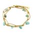 Bracelet-Triple-Chaines-Maillons-Larges-Billes-Acier-Dore-et-Pierres-Vertes