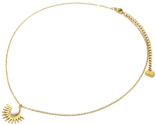 Collier-Fine-Chaine-Pendentif-Demi-Soleil-Acier-Dore-et-Pierre-Blanche