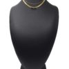 Collier-Triple-Chaines-Serpentine-Acier-Dore-Mini-Perles-et-Pierres-Noires