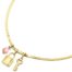 Collier-Chaine-Serpentine-avec-Cadenas-Cle-Acier-Dore-et-Pierre-Rose