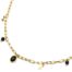 Collier-Chaine-Maillons-avec-Etoiles-Acier-Dore-Perles-et-Pierre-Ovale-Noire