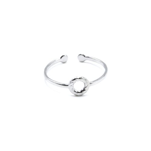 Bague-Anneau-Fin-Mini-Cercle-Contour-Martele-Acier-Argente