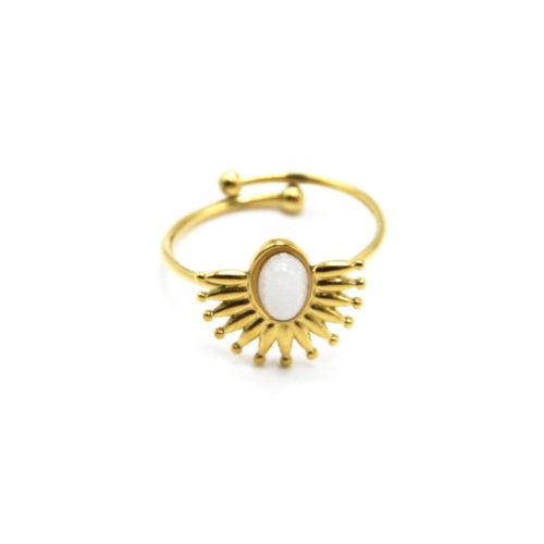 Bague-Anneau-avec-Demi-Soleil-Acier-Dore-et-Pierre-Blanche