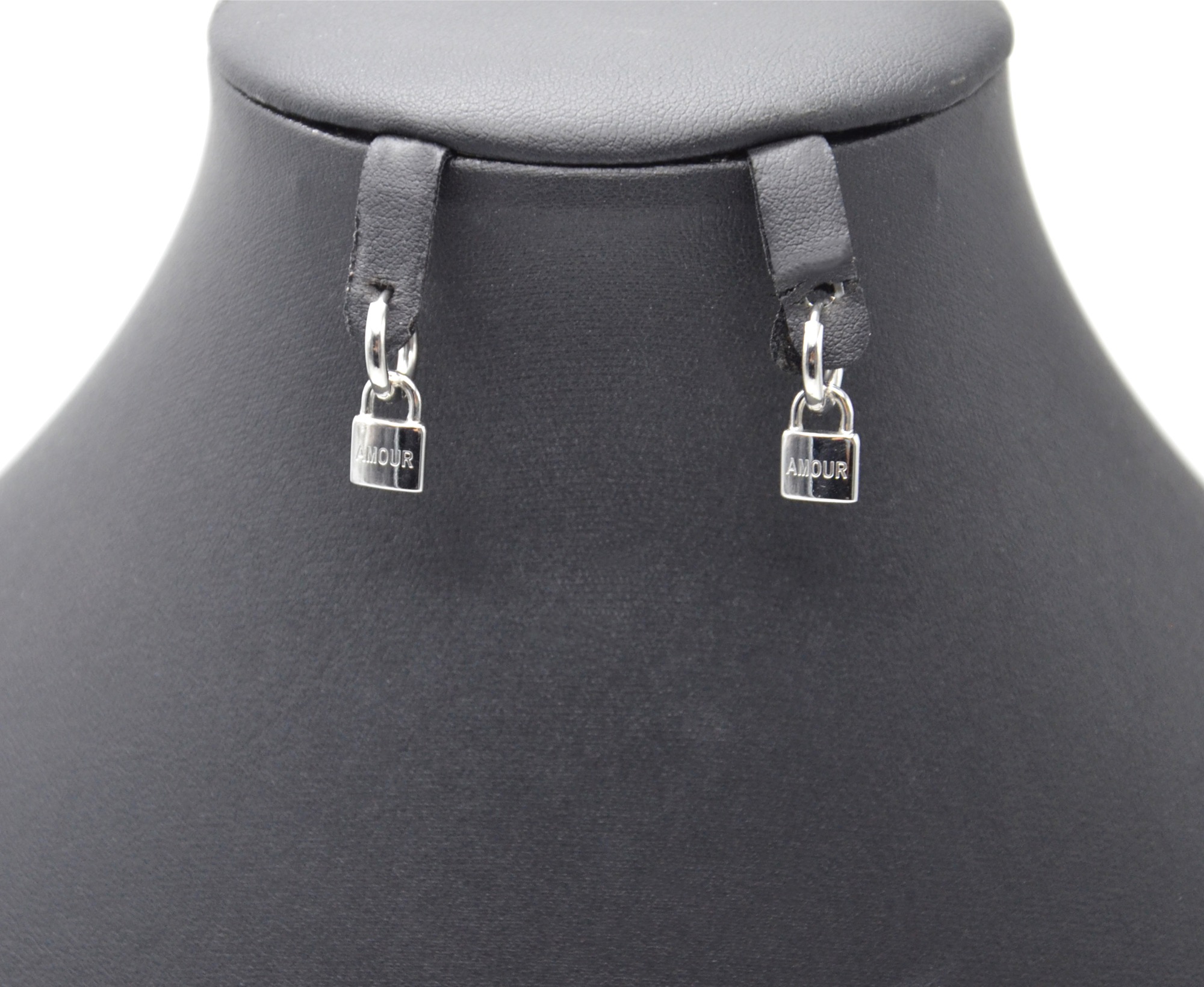 Boucles-dOreilles-Mini-Creoles-avec-Cadenas-Amour-Acier-Argente