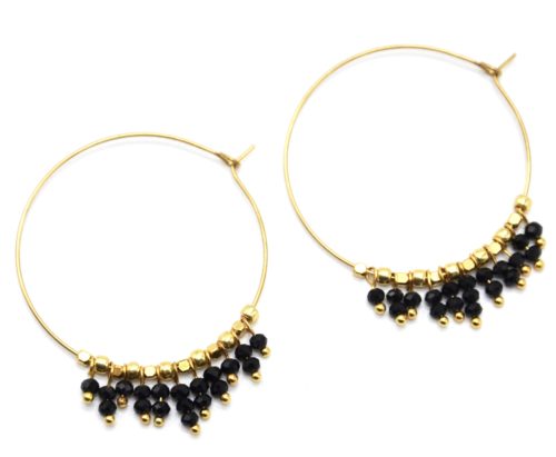 Boucles-dOreilles-Creoles-avec-Mini-Pierres-Noires-et-Perles-Acier-Dore