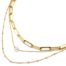 Collier-Triple-Chaines-Maillons-Acier-Dore-Mini-Perles-Email-et-Pierre-Rose-Pale