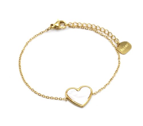 Bracelet-Fine-Chaine-avec-Coeur-Nacre-Contour-Acier-Dore