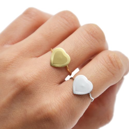 Bague-Fine-Zigzag-avec-Medaille-Coeur-Acier