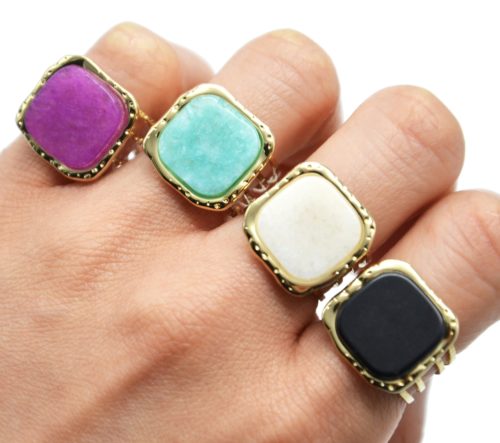 Bague-Large-Multi-Rangs-Acier-Dore-avec-Pierre-Carree-Couleur