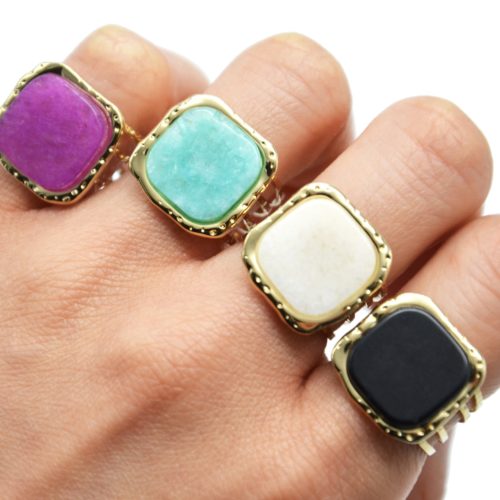 Bague-Large-Multi-Rangs-Acier-Dore-avec-Pierre-Carree-Couleur