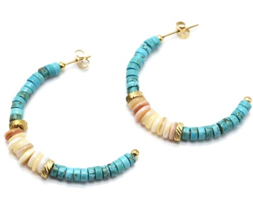 Boucles-dOreilles-Creoles-avec-Pierres-Turquoises-Nacre-et-Acier-Dore