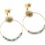 Boucles-dOreilles-Medaille-Soleil-Acier-Dore-et-Anneau-Pierres-Vertes