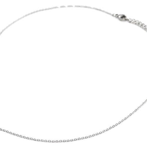 Collier-Fine-Chaine-Pendentif-Croix-Acier-Argente