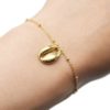 Bracelet-Chaine-Billes-avec-Charm-Coquillage-Cauri-Acier-Dore