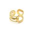 Bague-Large-Multi-Rangs-avec-Boucle-et-Contour-Billes-Acier-Dore