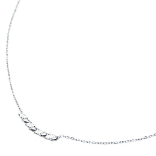 Collier-Fine-Chaine-Pendentif-Bande-Ovales-Unis-et-Marteles-Acier-Argente