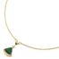 Collier-Chaine-Pendentif-Pierre-Verte-Bord-Strass-et-Contour-Acier-Dore