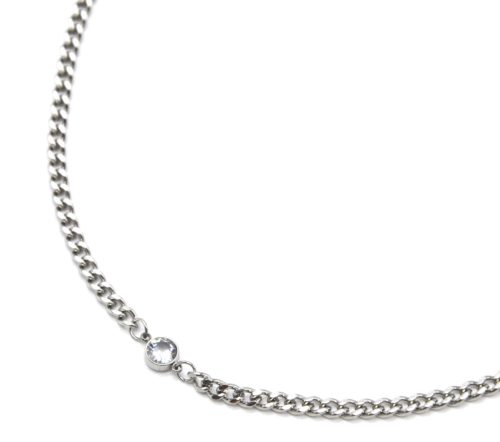 Collier-Chaine-Maillons-avec-Pierre-Contour-Acier-Argente