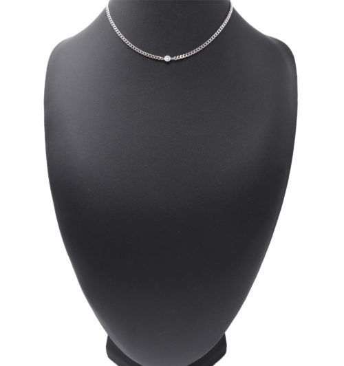 Collier-Chaine-Maillons-avec-Mini-Menottes-Acier-Argente