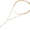 Collier-Double-Chaines-avec-Perles-dEau-Douce-et-Billes-Acier-Dore