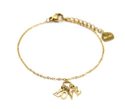 Bracelet-Fine-Chaine-avec-Pampilles-Lettres-LOVE-Acier-Dore