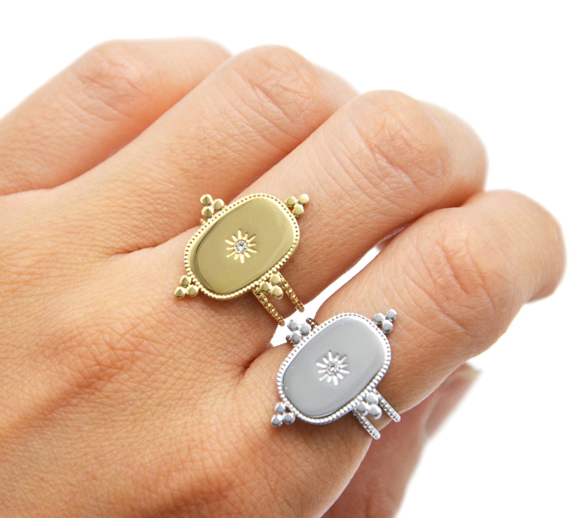 Bague anneau avec pendentif deals