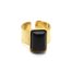 Bague-Large-Matelassee-Acier-Dore-avec-Pierre-Noire-Rectangle-Arrondi