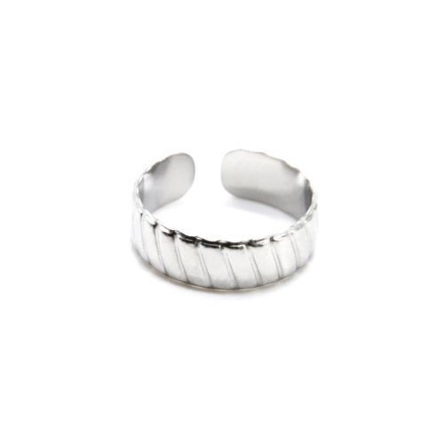 Bague-Anneau-Motif-Rayures-Acier-Argente