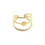 Bague-Large-Triple-Anneaux-Torsades-Billes-et-Fleur-Acier-Dore