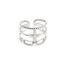 Bague-Large-Triple-avec-Billes-Maillons-et-Trefle-Acier-Argente