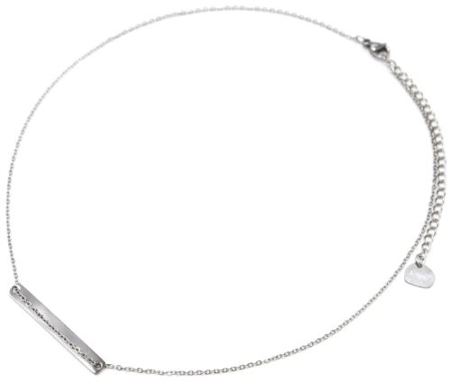 Collier-Fine-Chaine-Pendentif-Medaille-Rectangle-Acier-Argente