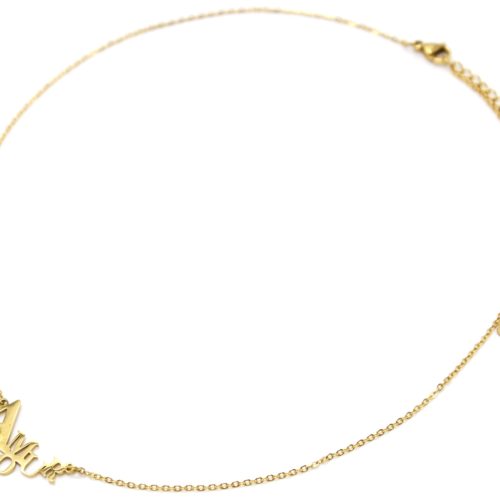 Collier-Fine-Chaine-Pendentif-Lettres-Amour-Acier-Dore