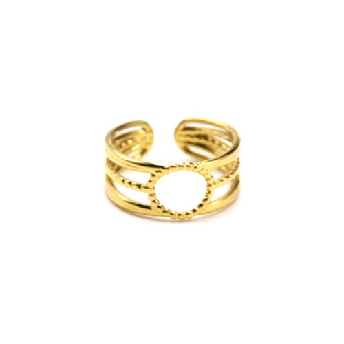 Bague-Large-Triple-avec-Ovales-Contour-Billes-Acier-Dore