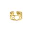 Bague-Large-Triple-avec-Ovales-Contour-Billes-Acier-Dore