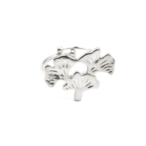 Bague-Fine-avec-Triple-Feuilles-Ginkgo-Acier-Argente