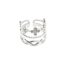 Bague-Large-Triple-avec-Trefles-Billes-et-Boucles-Acier-Argente