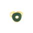 Bague-Anneau-Acier-Dore-avec-Cercle-Contour-Email-Vert