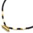 Collier-Pierres-Noires-et-Perles-dEau-Douce-avec-Tube-Amour-Acier-Dore