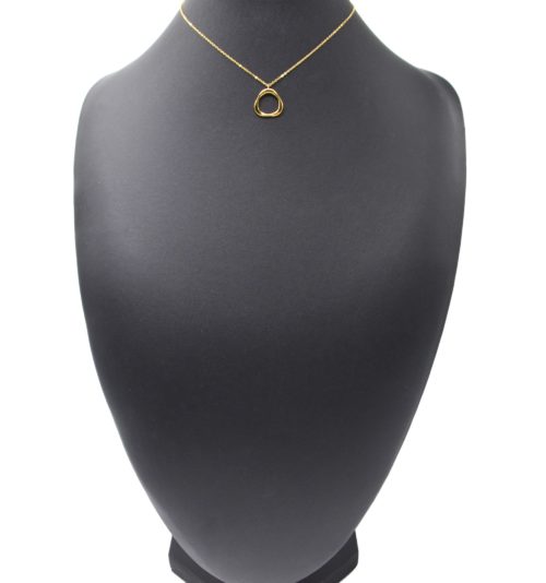 Collier-Fine-Chaine-avec-Triangle-Arrondi-Contour-Acier-Dore