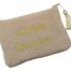 Trousse-Pochette-Coton-Taupe-Message-Super-Nounou-Pompon-Dore