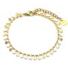 Bracelet-Chaine-avec-Multi-Pampilles-Acier-Dore-et-Email-Blanc