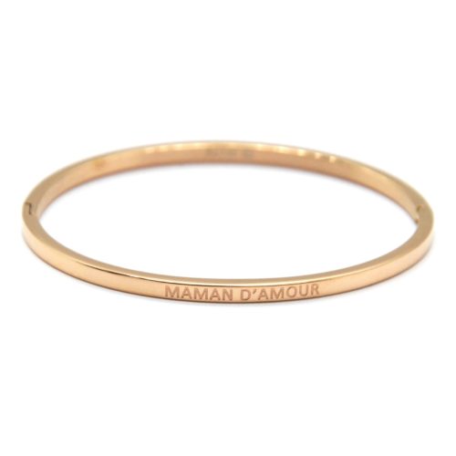 Bracelet-Jonc-Fin-Acier-Or-Rose-avec-Message-Maman-d-Amour