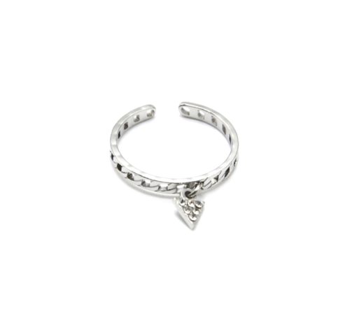 Bague-Anneau-Maillons-avec-Pampille-Triangle-Strass-et-Acier-Argente