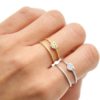 Bague-Double-Rangs-Motif-Raye-avec-Coeur-Strass-et-Acier