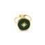 Bague-Fine-avec-Medaille-Email-Vert-et-Etoile-Polaire-Acier-Dore