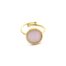 Bague-Fine-Torsadee-avec-Pierre-Ronde-Rose-Pale-Contour-Acier-Dore