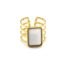 Bague-Manchette-Multi-Rangs-Acier-Dore-et-Pierre-Rectangle-Blanche