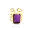 Bague-Manchette-Multi-Rangs-Acier-Dore-et-Pierre-Rectangle-Mauve