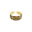 Bague-Anneau-Email-Noir-Motif-Oriental-et-Oeil-Acier-Dore